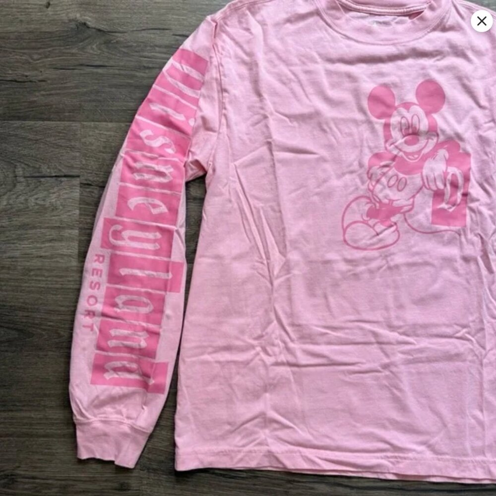 Pink Disneyland Resort Pink Long Sleeve Shirt Small Adult Women